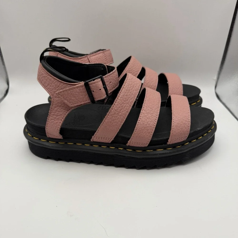 Dr. Martens Blaire Flatform‎ Peach Pink Leather Sandals Women's Sz US 11 New